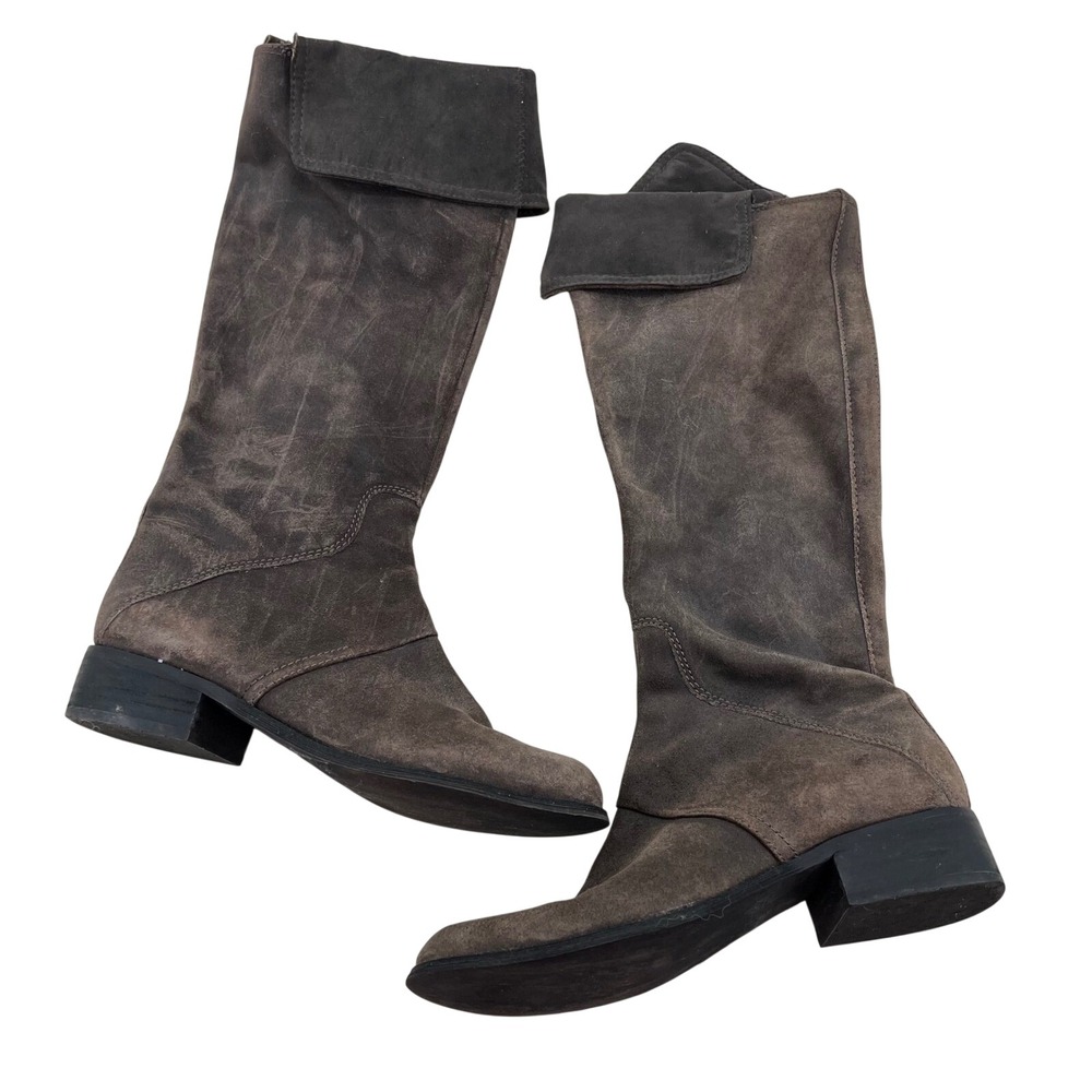 Nine West Women's Gray Brown Suede Riding Boots Size‎ 8M